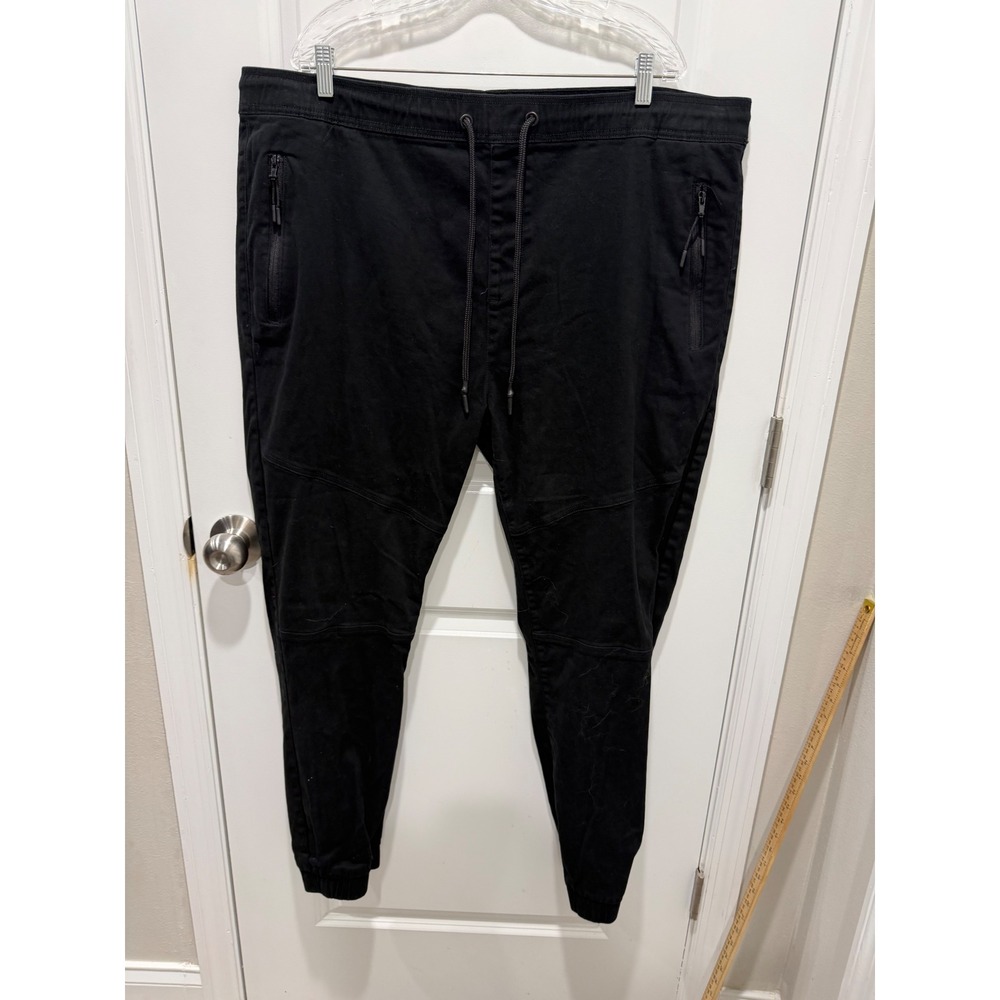 Free Planet Mens Jogger Pants Moto Knee Panel Black 5X
